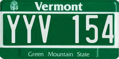 VT license plate YYV154