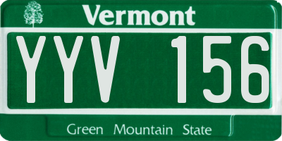 VT license plate YYV156