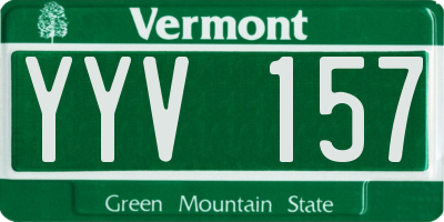 VT license plate YYV157