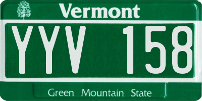 VT license plate YYV158