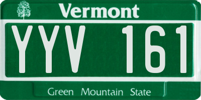 VT license plate YYV161