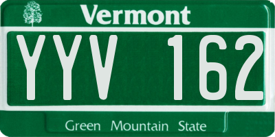 VT license plate YYV162