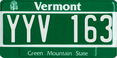 VT license plate YYV163