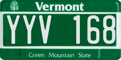 VT license plate YYV168