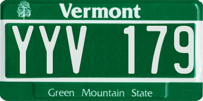VT license plate YYV179
