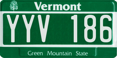 VT license plate YYV186