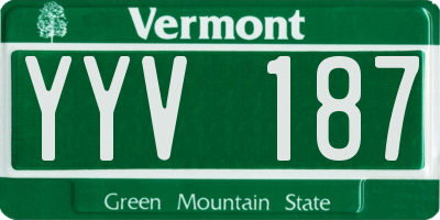 VT license plate YYV187