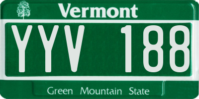 VT license plate YYV188