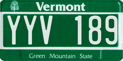 VT license plate YYV189