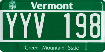 VT license plate YYV198