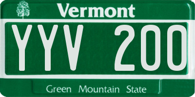 VT license plate YYV200