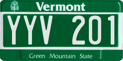 VT license plate YYV201
