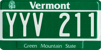 VT license plate YYV211