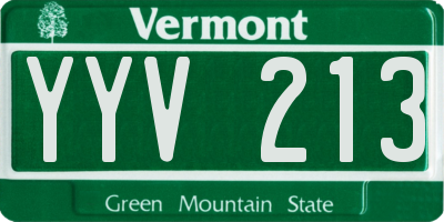 VT license plate YYV213