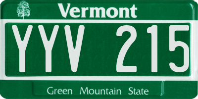 VT license plate YYV215