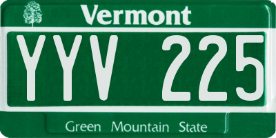 VT license plate YYV225