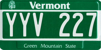 VT license plate YYV227