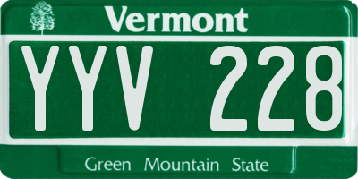 VT license plate YYV228