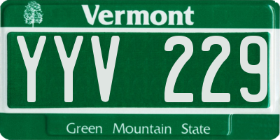 VT license plate YYV229