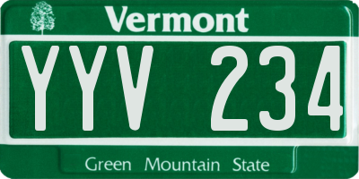 VT license plate YYV234
