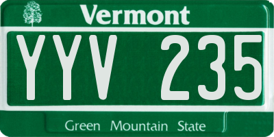 VT license plate YYV235