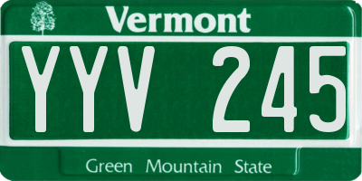 VT license plate YYV245