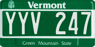VT license plate YYV247