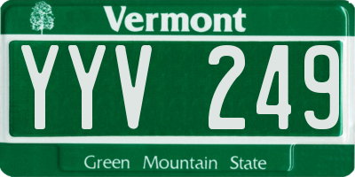 VT license plate YYV249