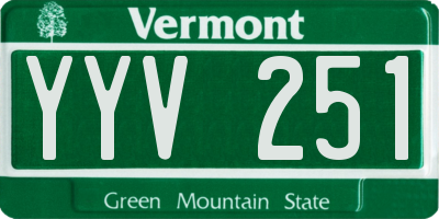 VT license plate YYV251