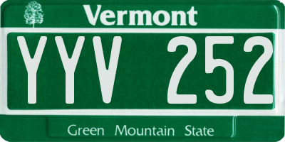 VT license plate YYV252