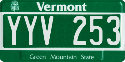 VT license plate YYV253