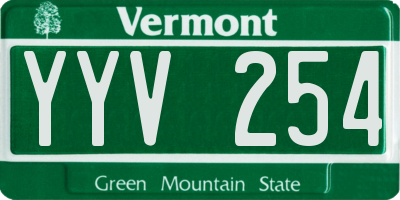 VT license plate YYV254
