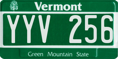 VT license plate YYV256