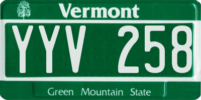 VT license plate YYV258