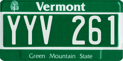VT license plate YYV261