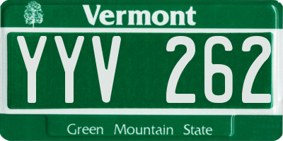 VT license plate YYV262