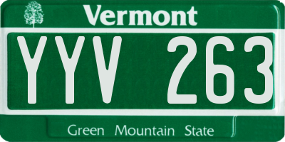 VT license plate YYV263