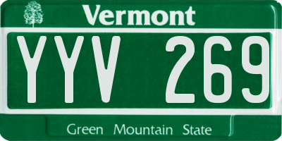 VT license plate YYV269