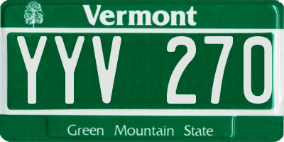 VT license plate YYV270