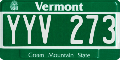 VT license plate YYV273