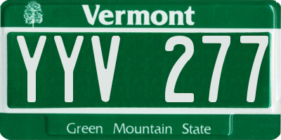 VT license plate YYV277
