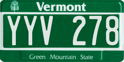 VT license plate YYV278