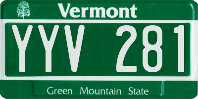VT license plate YYV281