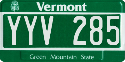 VT license plate YYV285