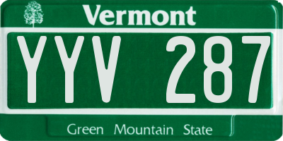 VT license plate YYV287