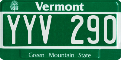 VT license plate YYV290