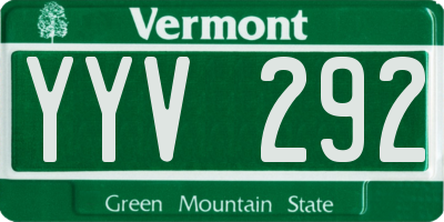 VT license plate YYV292