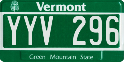 VT license plate YYV296