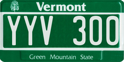 VT license plate YYV300
