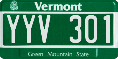 VT license plate YYV301